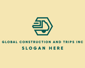 Modern Cargo Transport Truck Logo