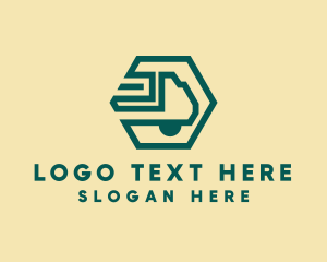 Modern Cargo Transport Truck logo design