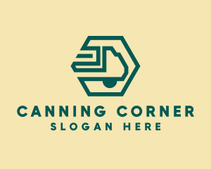 Modern Cargo Transport Truck logo design