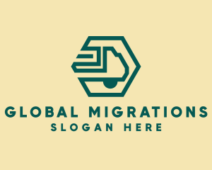 Modern Cargo Transport Truck logo design