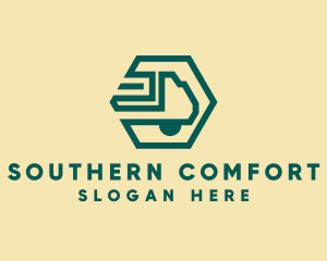 Modern Cargo Transport Truck logo design