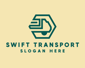 Modern Cargo Transport Truck logo design