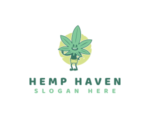 Marijuana Hemp Weed logo design