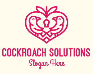 Red Valentine Lovebird logo design