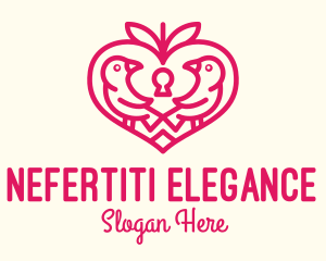 Red Valentine Lovebird logo design