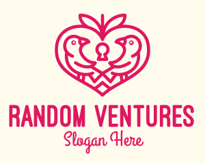 Red Valentine Lovebird logo design