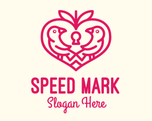 Red Valentine Lovebird logo design