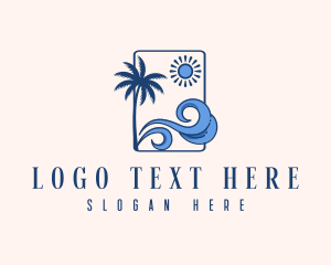Island - Summer Beach Wave logo design