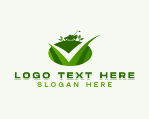 Check - Lawn Mower Landscaping logo design