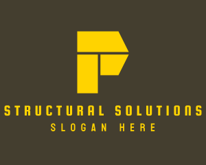 Structural - Modern Industrial Letter P logo design