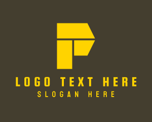 Trenching - Modern Industrial Letter P logo design