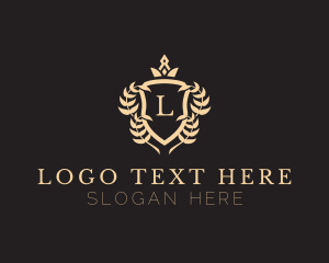Cafe - Elegant Crown Shield Emblem logo design
