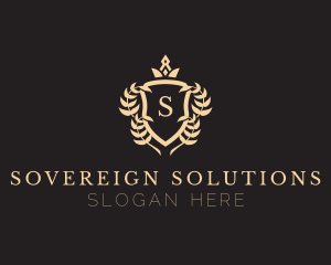 Sovereign - Elegant Crown Shield Emblem logo design