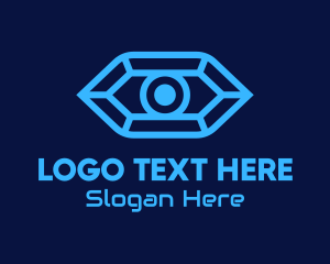 Sight - Blue Cyber Eye logo design