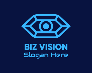 Blue Cyber Eye logo design