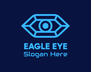 Blue Cyber Eye logo design