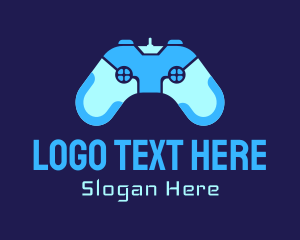 High Tech - Blue Game Controller logo design