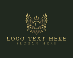 Vintage - Floral Crest Crown logo design