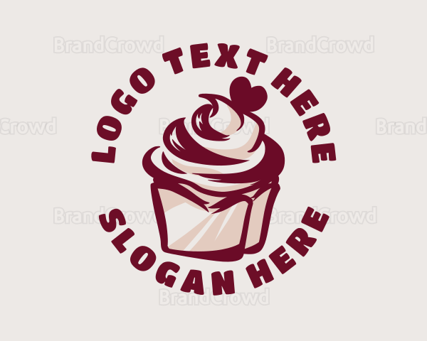 Retro Cupcake Dessert Logo