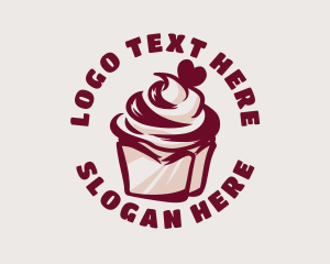 Food - Retro Cupcake Dessert logo design
