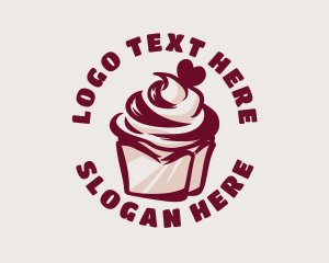 Retro Cupcake Dessert Logo