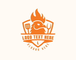 Flaming - Chicken Barbecue Grill logo design