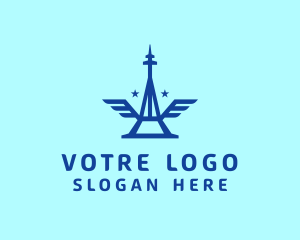 Tour Guide - Winged Eiffel Tower logo design