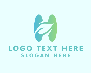 Mint - Gradient Organic Letter H logo design