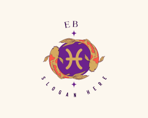 Spiritual - Pisces Fish Horoscope logo design