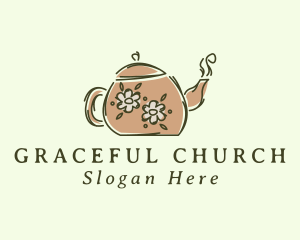 Floral Teapot Tea Logo