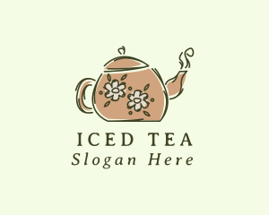 Floral Teapot Tea logo design