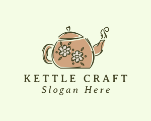 Kettle - Floral Teapot Tea logo design