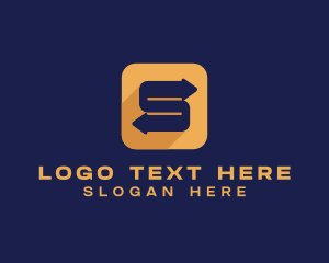 Processing - Square Arrow Letter S logo design