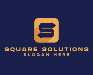 Square Arrow Letter S logo design