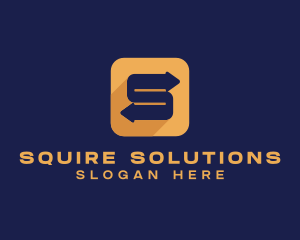 Square Arrow Letter S logo design