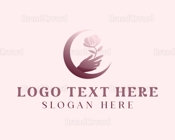 Flower Hand Moon Logo