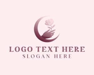 Decorator - Flower Hand Moon logo design