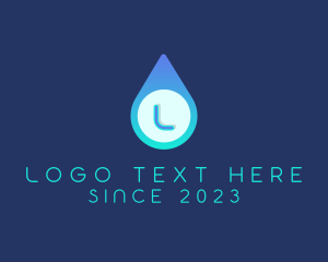 Laundromat - Blue Water Droplet logo design