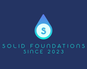 Water Station - Blue Water Droplet logo design