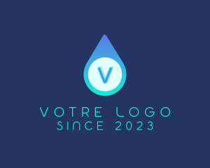 Plumbing - Blue Water Droplet logo design