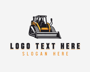 Skidsteer - Bulldozer Construction Machinery logo design