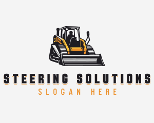 Bulldozer Construction Machinery logo design