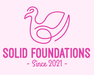 Swan - Pink Minimalist Bird Loop logo design