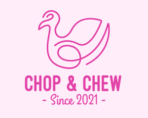 Curl - Pink Minimalist Bird Loop logo design