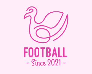 Swirl - Pink Minimalist Bird Loop logo design