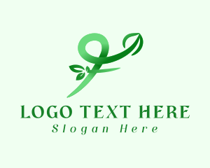 Market - Nature Leaf Letter F logo design