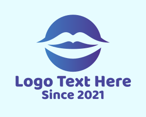 Lipstick - Blue Lip Gloss logo design