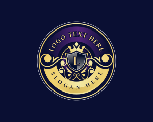 Coat Of Arms - Elegant Shield Crown logo design