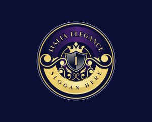 Elegant Shield Crown logo design