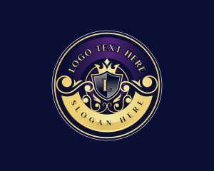 Ornamental - Elegant Shield Crown logo design